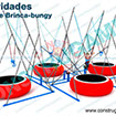 Bungee con cama elastica inflable doble winch, manual y electíco. Armado de 1 a 4 plazas. Fabricado por Construgames juegos infantiles
