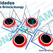 Bungee con cama elastica inflable doble winch, manual y electíco. Armado de 1 a 4 plazas. Fabricado por Construgames juegos infantiles